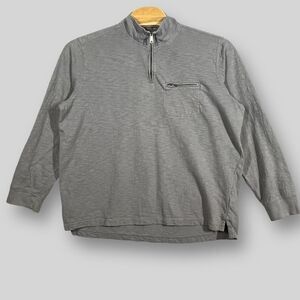 Eddie Bauer Pullover Mens‎ XXL Gray Quarter Zip 1/4 Organic Cotton Hiking